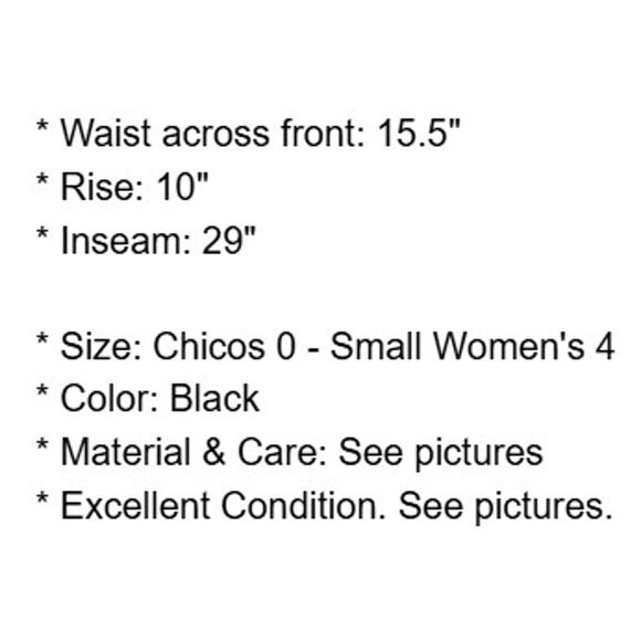 Chicos Collection 0 Womens 4 Small Dress Pants Black Stretch Knit Straight Leg - Picture 4 of 11